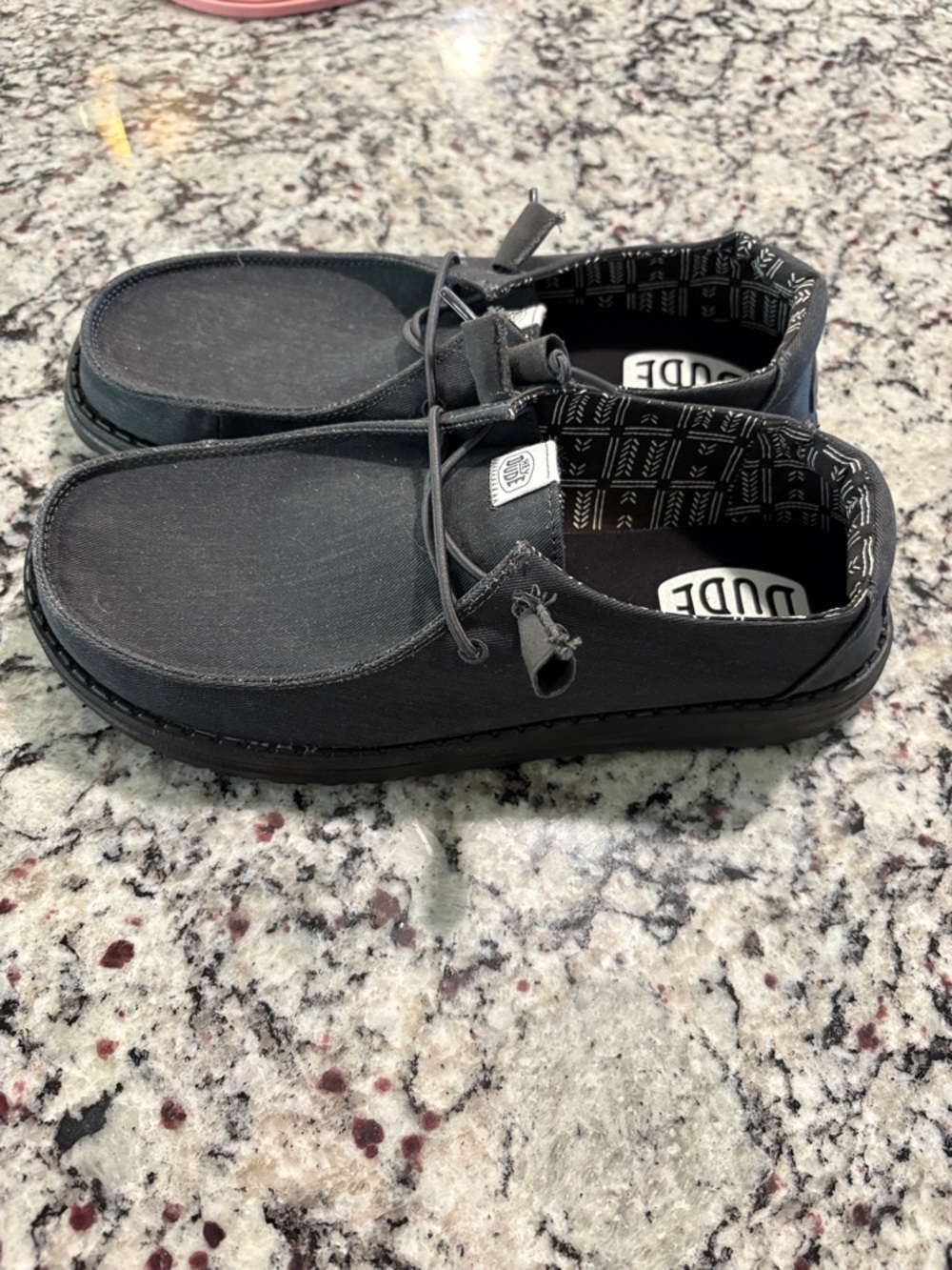 New! Hey Dude Womens Black stretch Canvas Wendy Slip-On Loafers size 9.